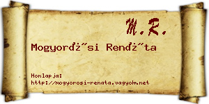 Mogyorósi Renáta névjegykártya